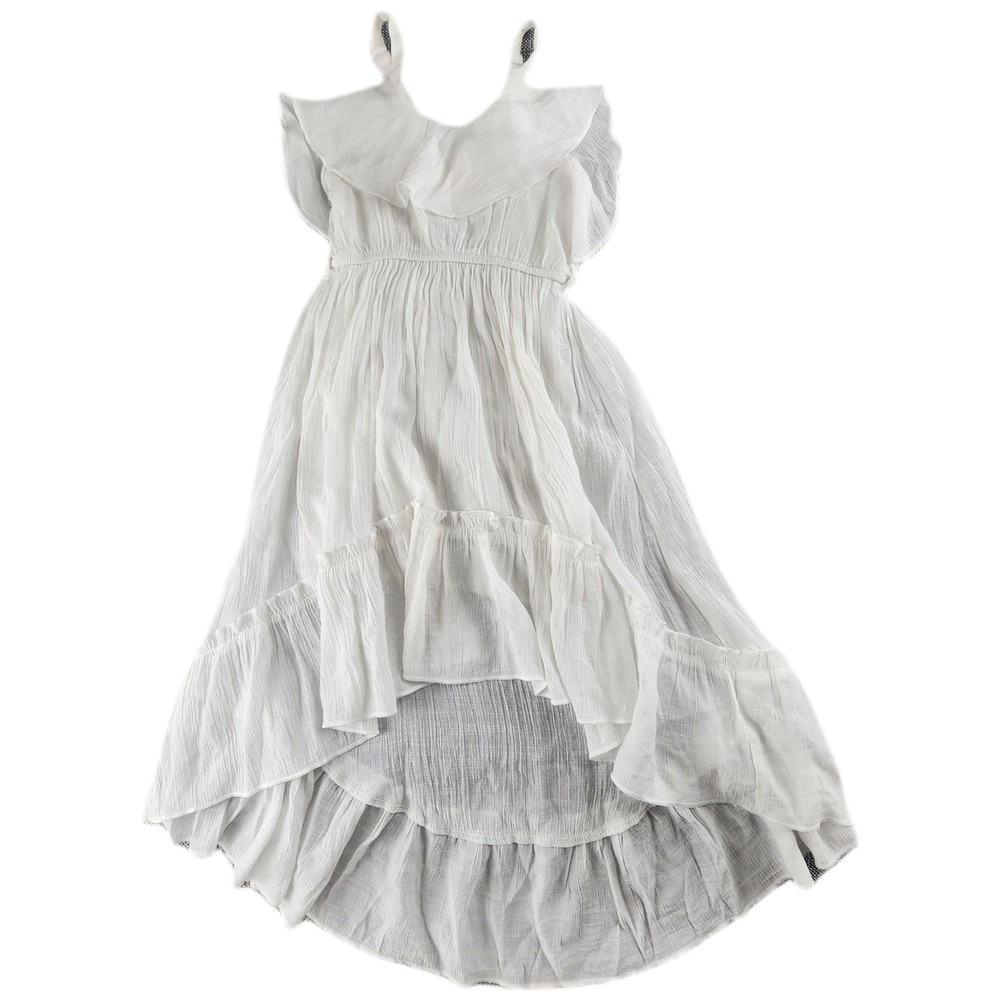Lele for Kids Girls High Low Dress 4T White Ruffle Gauze Boho Cottagecore Beach - Picture 7 of 10